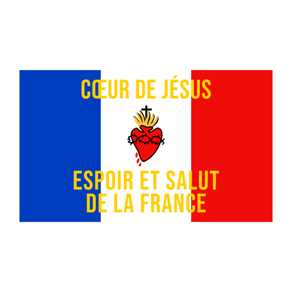 Drapeau Sacré-cœur de Jésus Espoir et Salut de la France