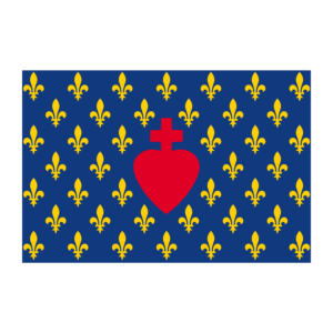 Drapeau Sacré-Cœur/Fleur de lys Bleu