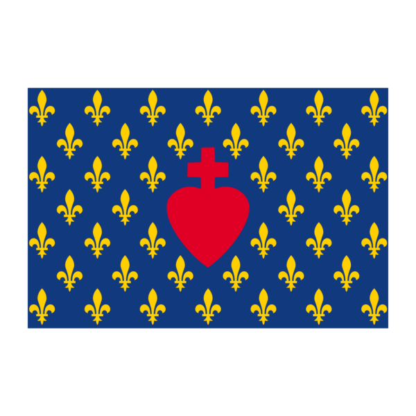Drapeau Sacré-Cœur/Fleur de lys Bleu