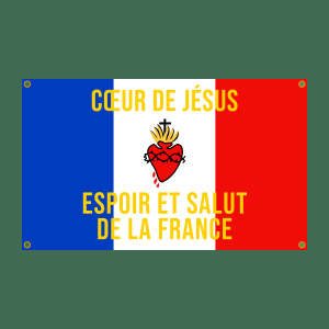 Drapeau Sacré-cœur de Jésus Espoir et Salut de la France