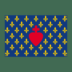 Drapeau Sacré-Cœur/Fleur de lys Bleu